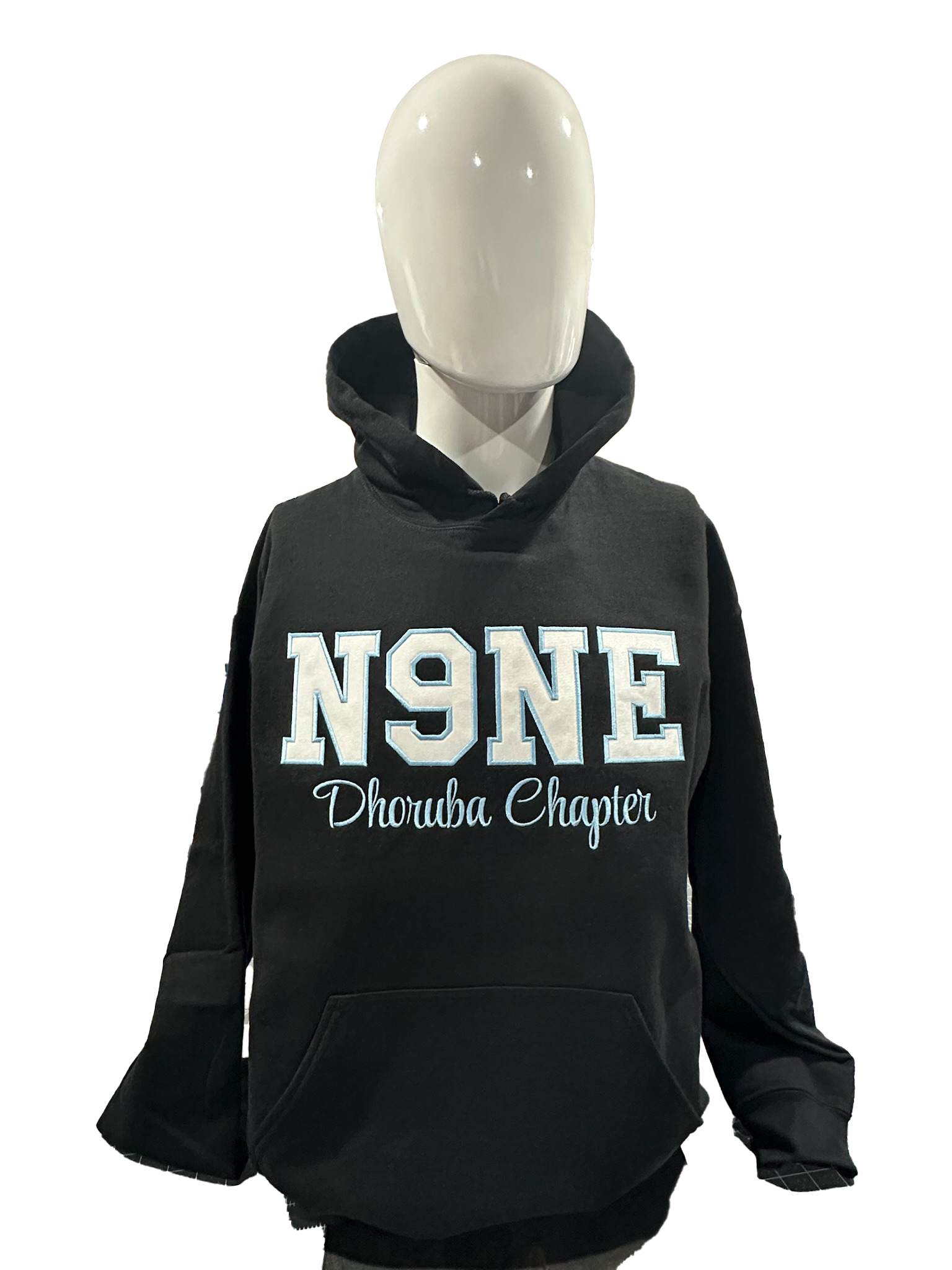 Black Number Hoodie with Script