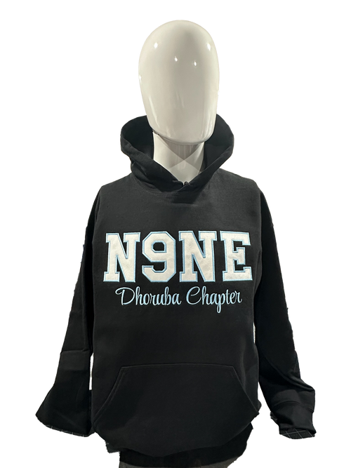 Black Number Hoodie with Script